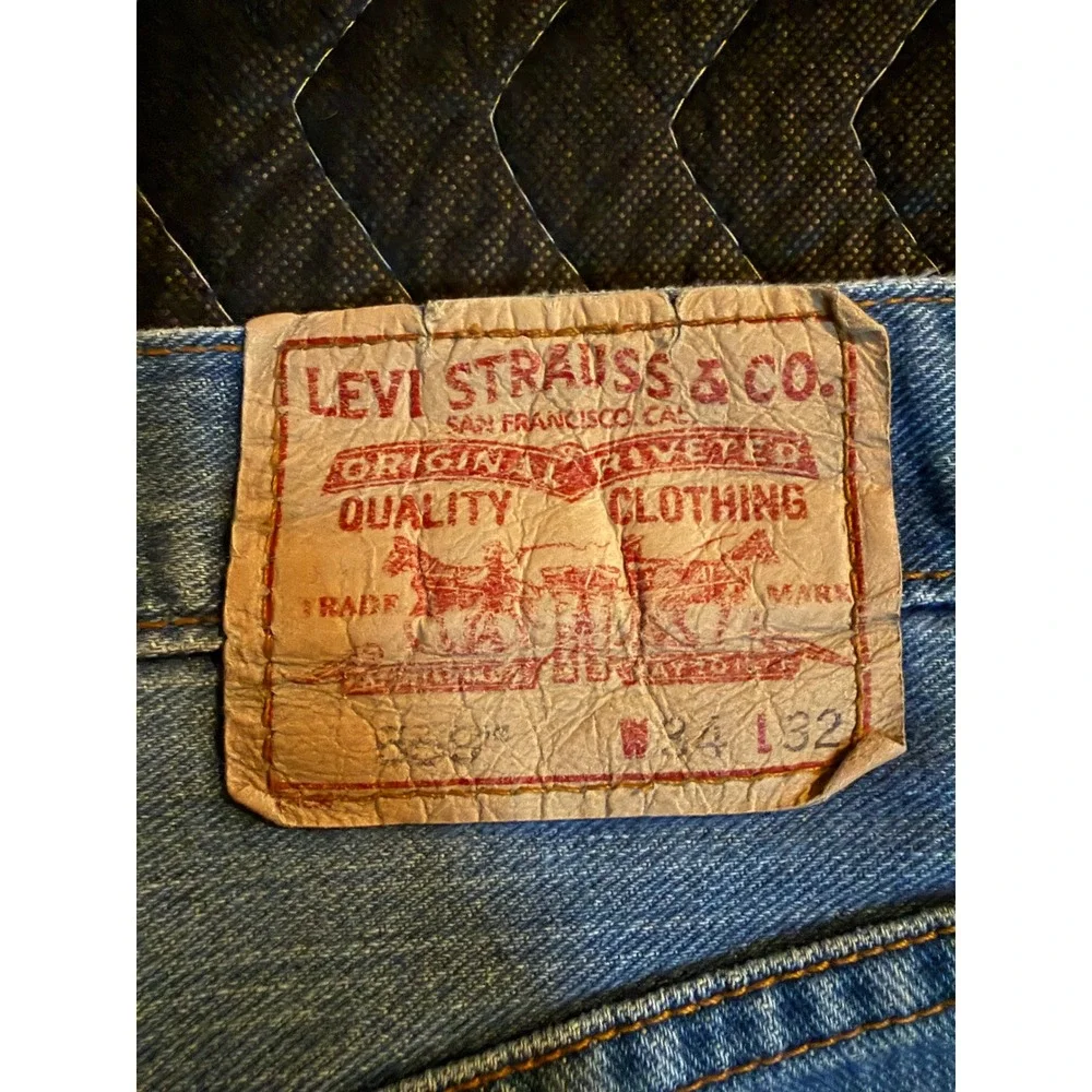 Levis 559 Relaxed Straight Jeans Mens 34x32 Blue Red Tab Y2K Denim